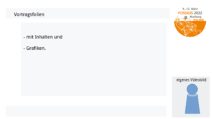 Empfehlung für Aufbau des Vortragsvideos für FOSSGIS 2022