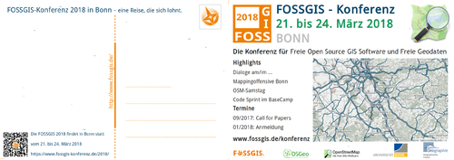 Entwurf Postkarte FOSSGIS 2018