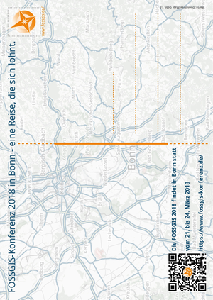 Postkarte FOSSGIS 2018 Rückseite
