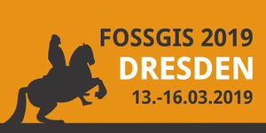 Aufkleber FOSSGIS 2019 (6x3 Variante 1)